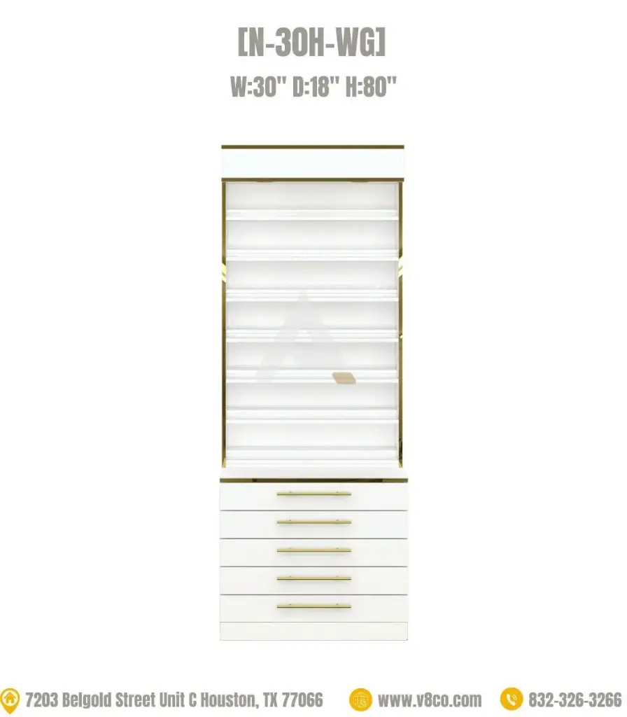 Luxe Polish/Powder Display Cabinet [N-30H-WG]