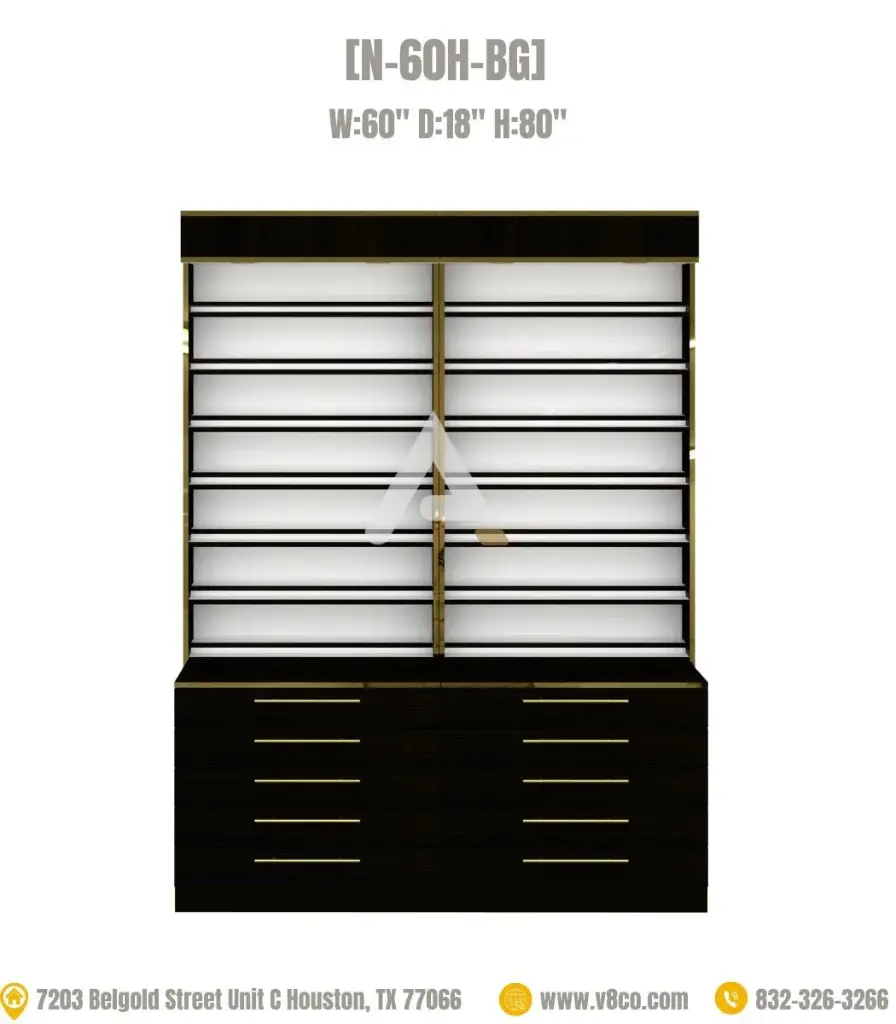 Stellar Polish/Powder Display Cabinet [N-60H-BG]