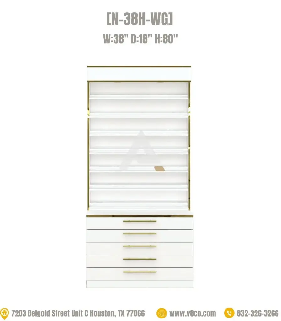 Luxe Polish/Powder Display Cabinet [N-38H-WG]