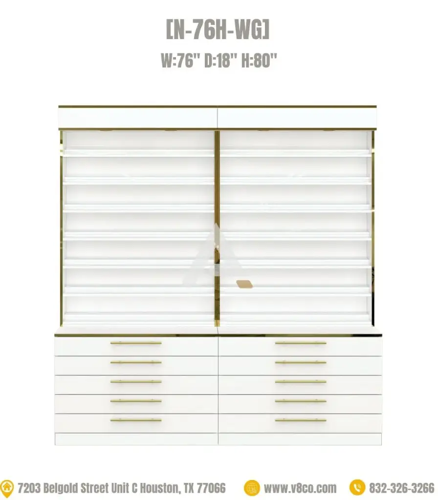 Luxe Polish/Powder Display Cabinet [N-76H-WG]