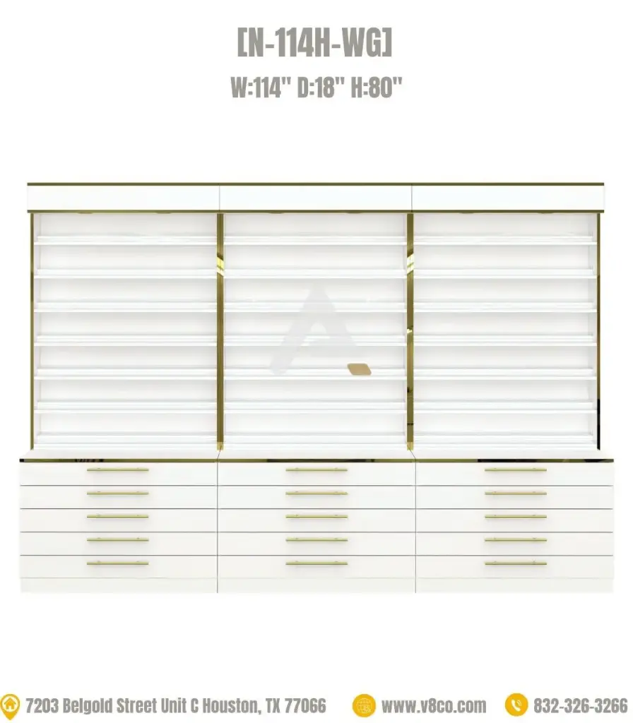 Luxe Polish/Powder Display Cabinet [N-114H-WG]