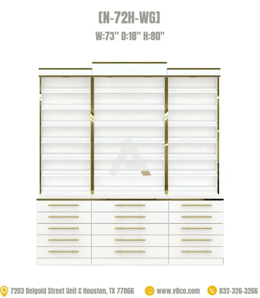 Luxe Polish/Powder Display Cabinet [N-72H-WG]