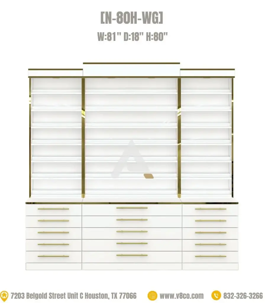 Luxe Polish/Powder Display Cabinet [N-80H-WG]