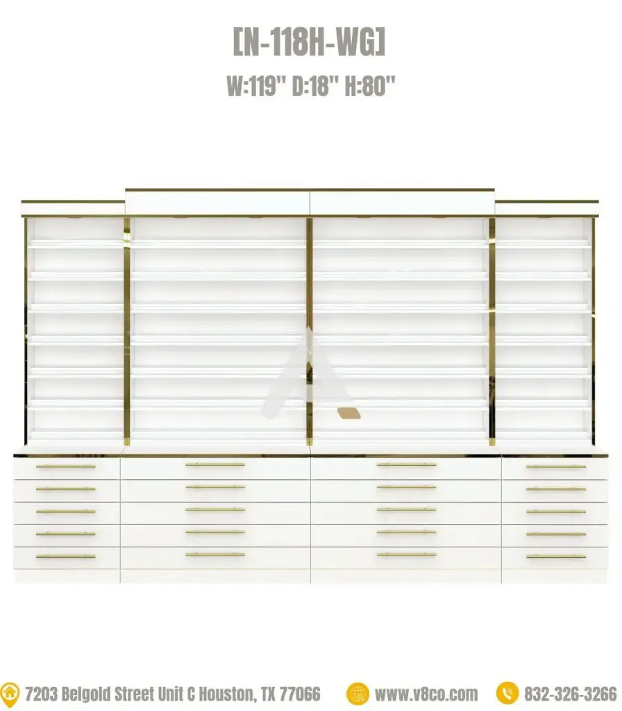 Luxe Polish/Powder Display Cabinet [N-118H-WG]