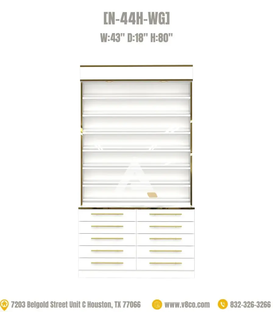 Luxe Polish/Powder Display Cabinet [N-44H-WG]