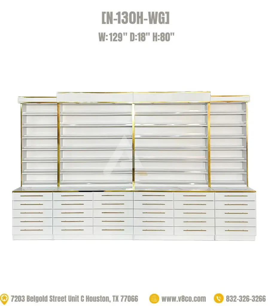 Luxe Polish/Powder Display Cabinet [N-130H-WG]