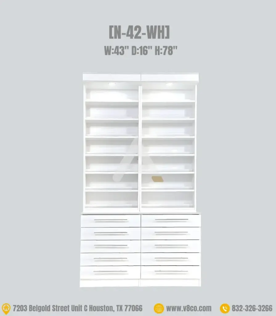 Polar Polish/Powder Display Cabinet [N-42-WH]