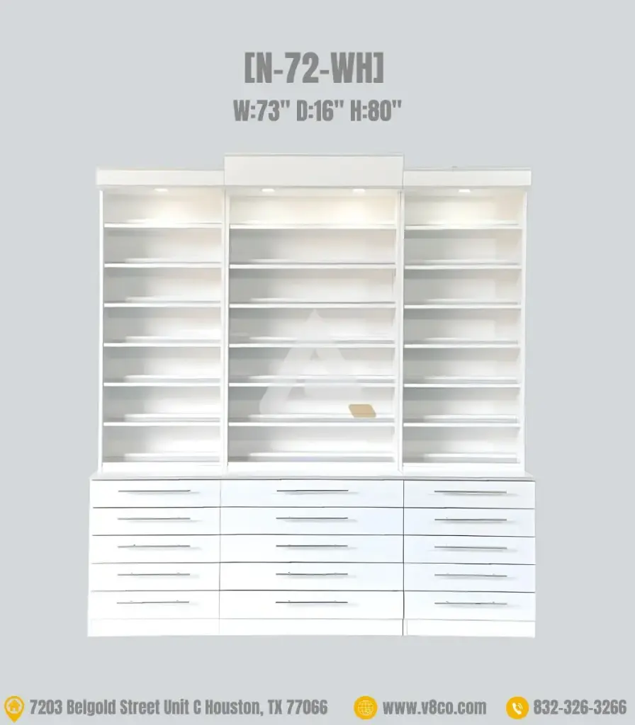 Polar Polish/Powder Display Cabinet [N-72-WH]