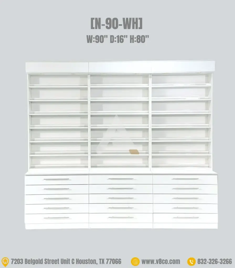 Polar Polish/Powder Display Cabinet [N-90-WH]