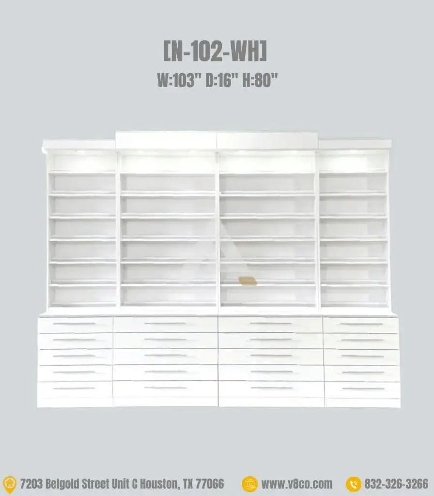 Polar Polish/Powder Display Cabinet [N-102-WH] 
