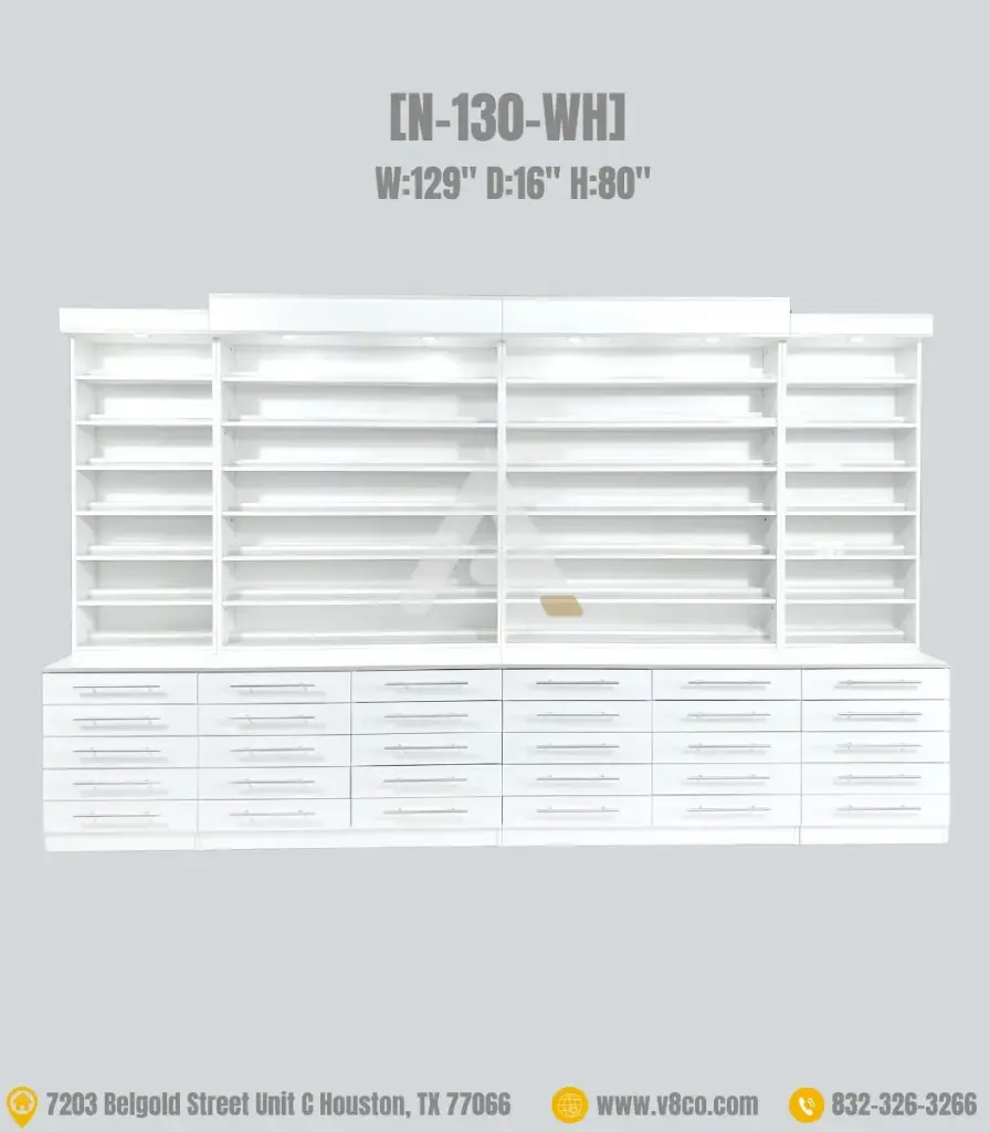 Polar Polish/Powder Display Cabinet [N-130-WH]