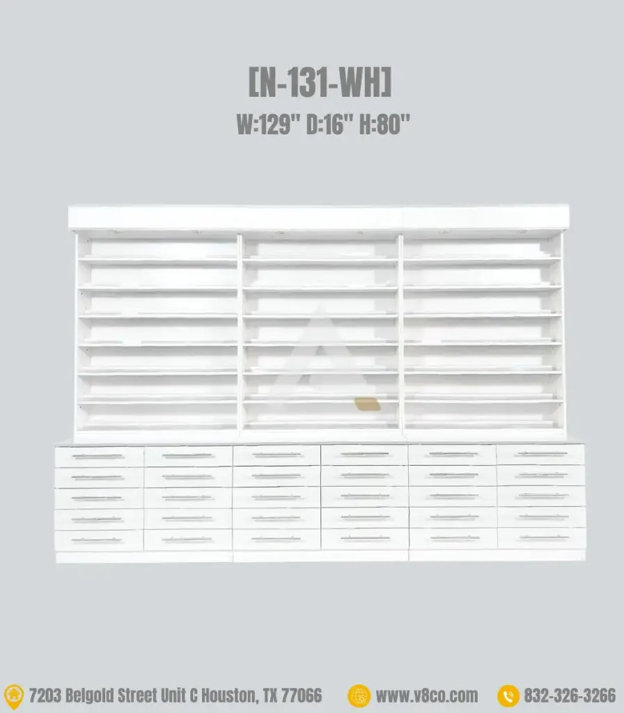 Polar Polish/Powder Display Cabinet [N-131-WH]
