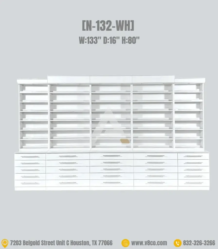 Polar Polish/Powder Display Cabinet [N-132-WH]
