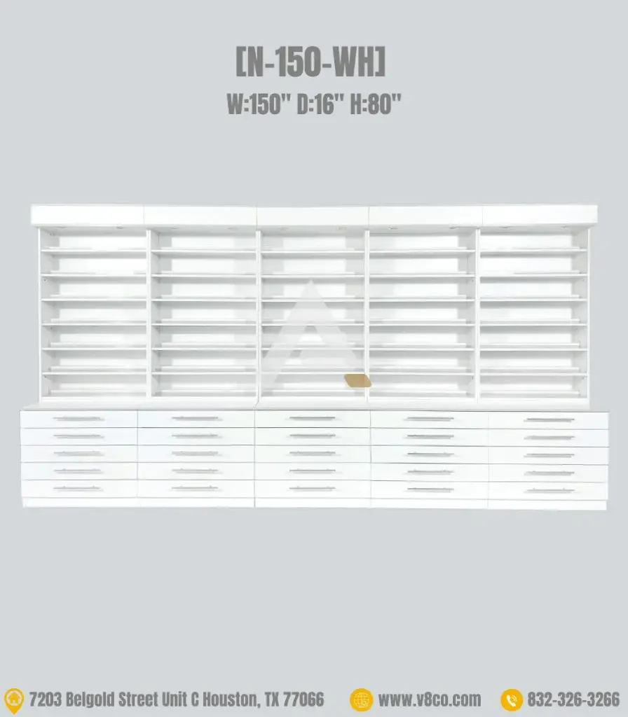Polar Polish/Powder Display Cabinet [N-150-WH]