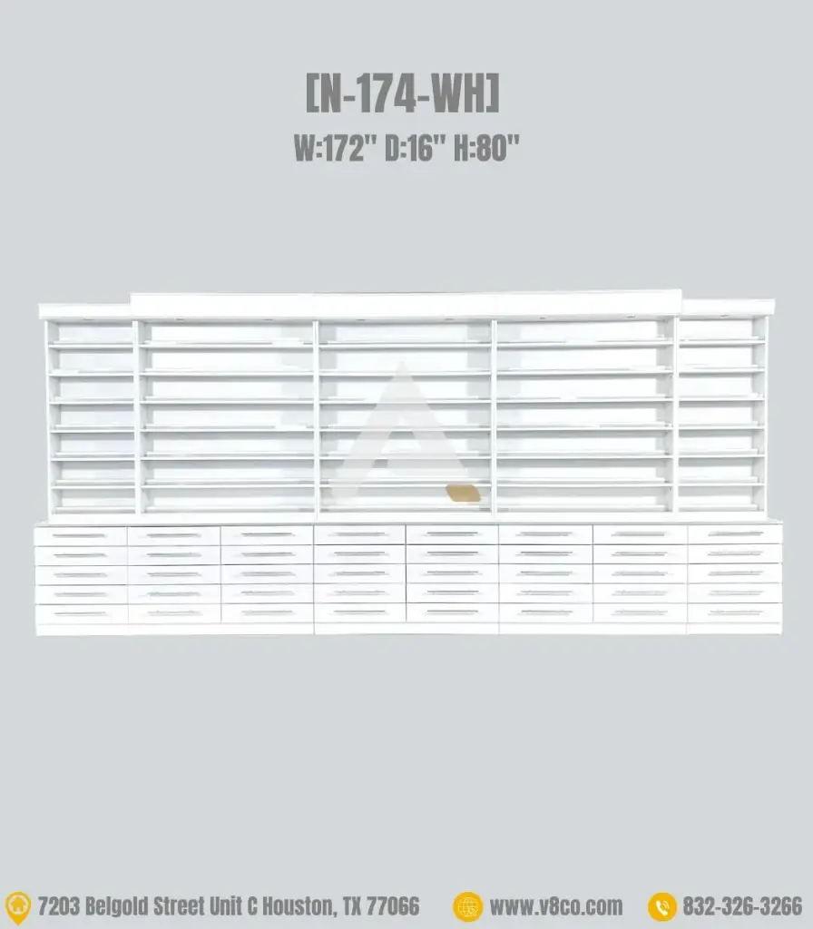 Polar Polish/Powder Display Cabinet [N-174-WH]