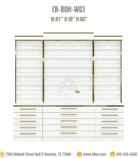 Luxe Polish/Powder Display Cabinet [N-80H-WG]